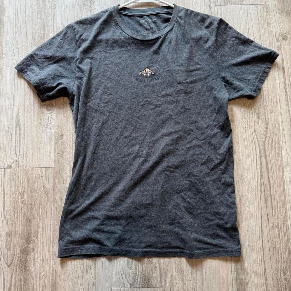 Volcom Men's Grey and Blue T-shirt